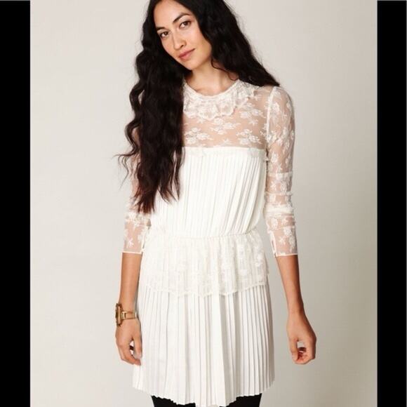 Free People Young Victorian Lace Mini Dress - Picture 1 of 10
